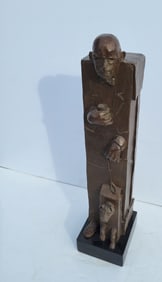 Ray Kobald Man Dog Cocktail Bowtie Bronze Ed1 of 30 Sculpture 17in Statue Figure It Must Be 5 Oclock