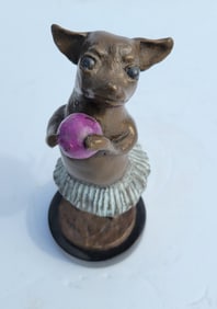 Ray Kobald Adorable Chihuahua Bronze Statue Polychrome 2019 Verdigris Canine 7.25in Sculpture Ed 3