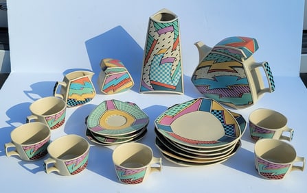 Wild 20pc Rosenthal Tea Set Studio Line Incl Associated Vase Tea Pot As Is Retro Art Deco Modernist