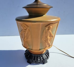 Large Muncie Pottery Female Nudes Art Deco Table Lamp Base
