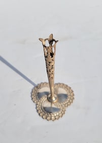 Vintage Tiffany Co Sterling Silver Bud Vase 3.75in Floral Repousse