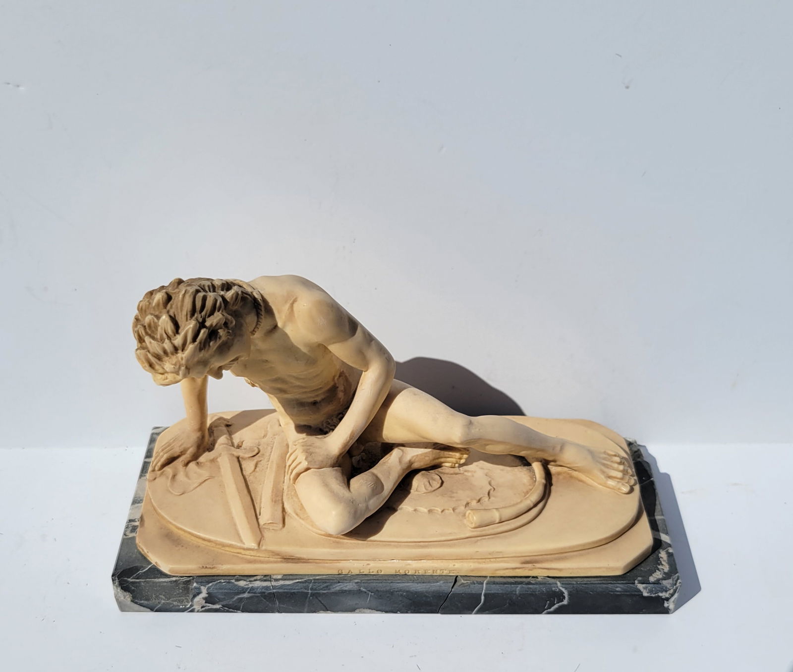 Dying Gaul Greco Roman Cast Marble Dust Eleganza Post War Italian Classical Statue Sculpture After (1 of 2)