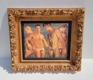 Jack Cowan Signed Painting Male Nudes