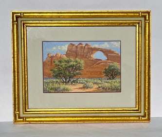 Miniature Painting Merril Hamilton Skyline Arch Royal Miniature Society RMS 3 of 33 Lots Area