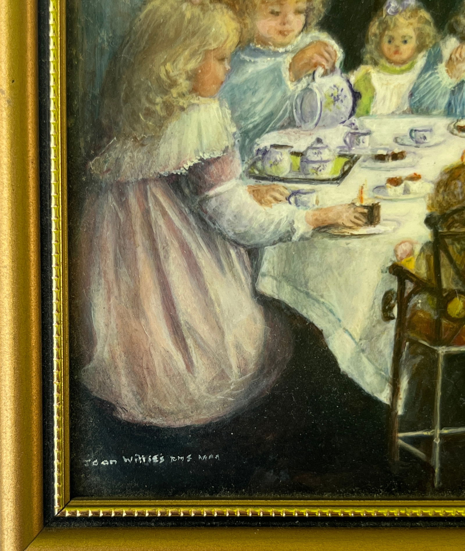 Miniature Painting Joan Cornish Willies Dolls Tea Party Royal Miniature Society RMS 17 of 33 Lots (1 of 2)