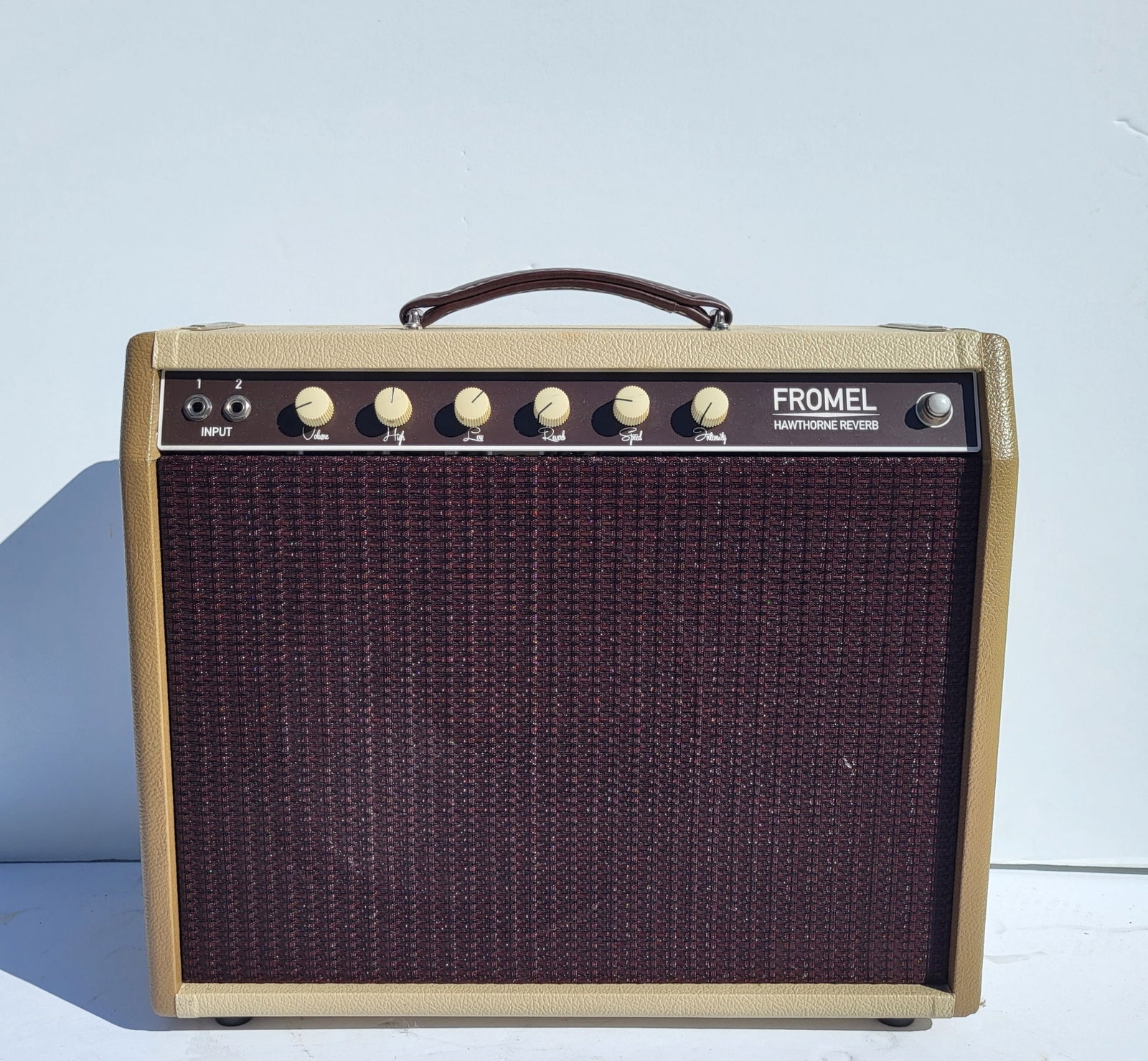 Fromel Amp Hawthorne Reverb 2 Input Celestion G12 Alinco Cream Speaker Mecury Magnetics Label (1 of 2)