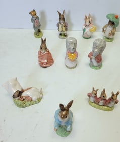 Collection 10 Beatrix Potter Bunnykins Ect Figures Frederick Warne Beswick Statues Ceramic Signed En