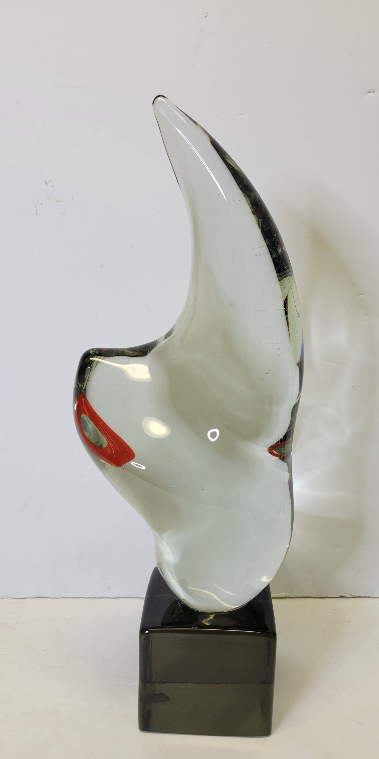 Large Salviati Murano Art Glass Sculpture 20in High: Large Salviati Murano Art Glass Sculpture 20in High. 20in x 7.25in x 4.75in including affixed glass base, Salviati Murano Italy label underneath.Provenance: New Hampshire collection of American, Europ