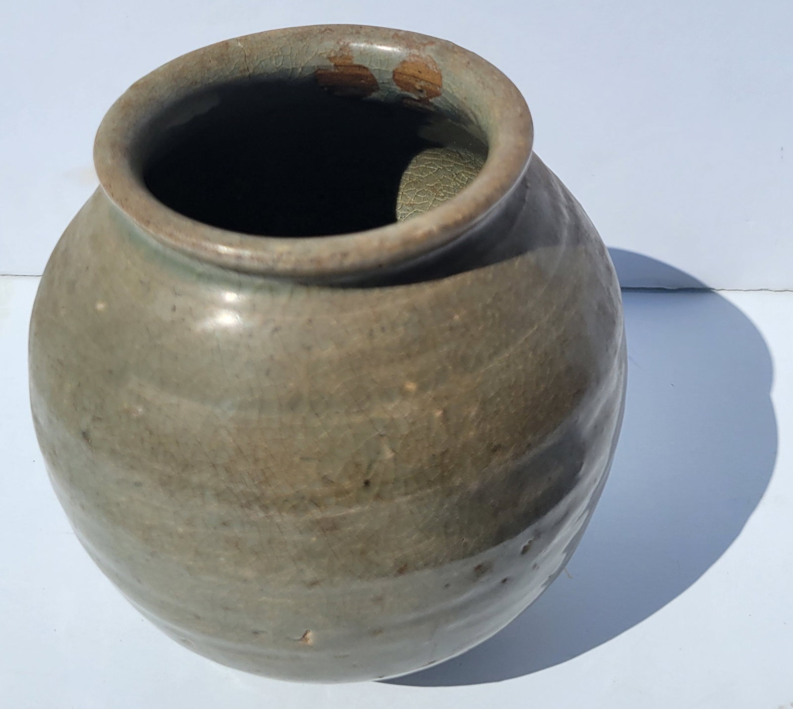 Early Asian Celadon Coil Construction Pedestal Bowl Chinese Korean Or Japanese Possible Han Song (1 of 3)