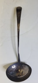 Signed Joseph Lownes Federal Era Coin Silver Philadelphia 13 Inch Large Soup Spoon Ladle 4.65ozt