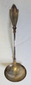 Antique Albert Cotes New York NYC Coin Silver Large 12 Inch Ladle 6.75ozt