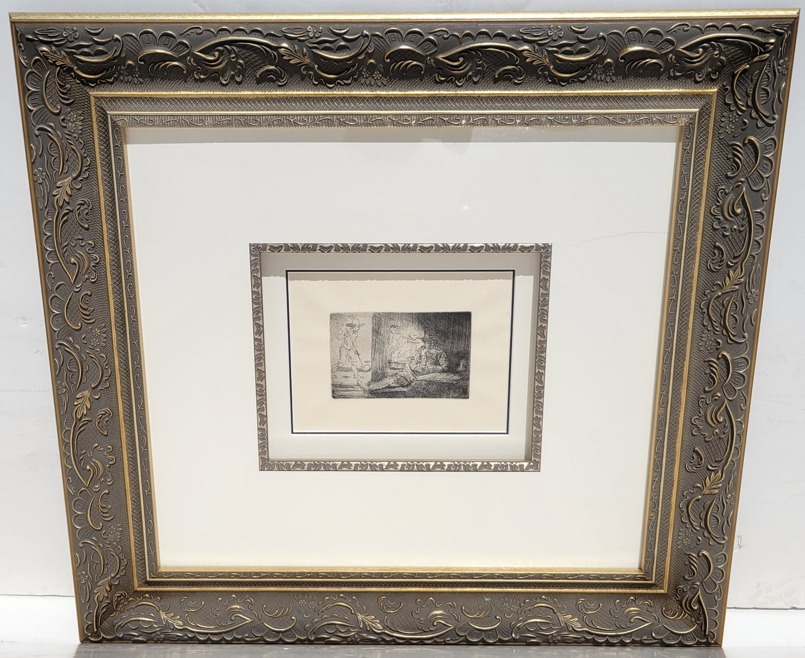 Rembrandt Van Rijn Golf Player Millenium Etching Park West Label 3.5in x 5.625in Plate 6.625in x (1 of 4)