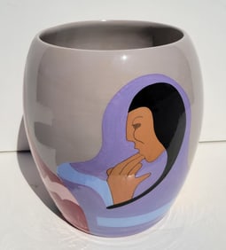 RC Gorman Vase The Joke State II AP Native American Art Pottery 9.75 Inch Vase Signed