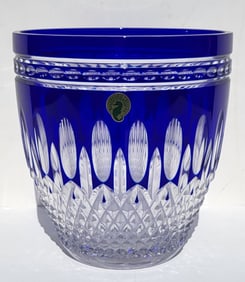 Waterford Crystal Blue Cut To Clear 7.375 X 7 Inch Double Signed Bowl Centerpiece