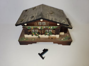 Vintage Japanese Alpine Music Box In Swiss Bavarian Black Forest Alps Tradition To Fix