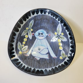 Monica Winroth For Tilgmans MCM Swedish Art Pottery Monkey Bowl Benefits Center For Great Apes