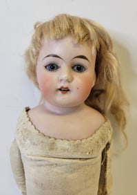 Nice Marked Antique Porcelain Doll German Or French Etc Kid Leather Body 14.5 Inches Benefits Center