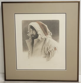 James Bama Mountain Man Colored Etching Ed150 Wyoming Artist Military Veteran Noted Illustrator
