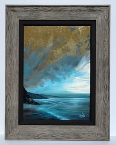 Ashton Howard Original Seascape Painting Florida Artist Park West COA Night Tides 24 X 18 Inch Acryl