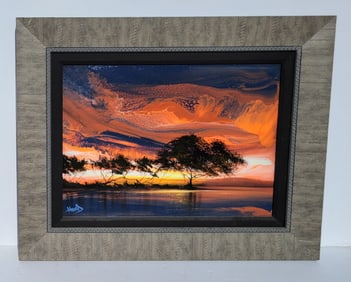 Ashton Howard Original Seascape Painting Florida Artist Park West COA Bay Shore 18 X 24 Inch Acryl