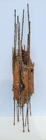 Giant Mixed Metal Brutalist Torah MCM Judaic 41 Inch Jewish Sculpture Modernist Semi Abstract Mid Ce