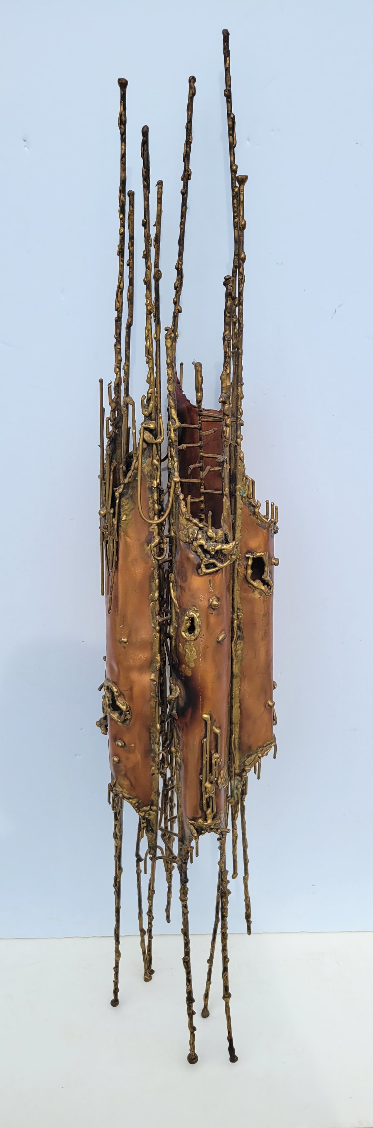 Giant Mixed Metal Brutalist Torah MCM Judaic 41 Inch Jewish Sculpture Modernist Semi Abstract Mid Ce (1 of 8)