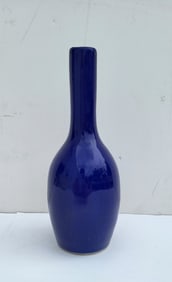 Antique Chinese Circa Qing Blue Bottle Vase 6.4 X 2.4 Inches Unmarked