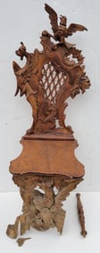 Incredible Antique Carved Eagles Lion Griffin Black Forest Chair To Fix
