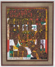 Pichai Nirand Painting Thai Buddhist Artist Oil With Gilt Impasto 24in x 18in Palm Beach County