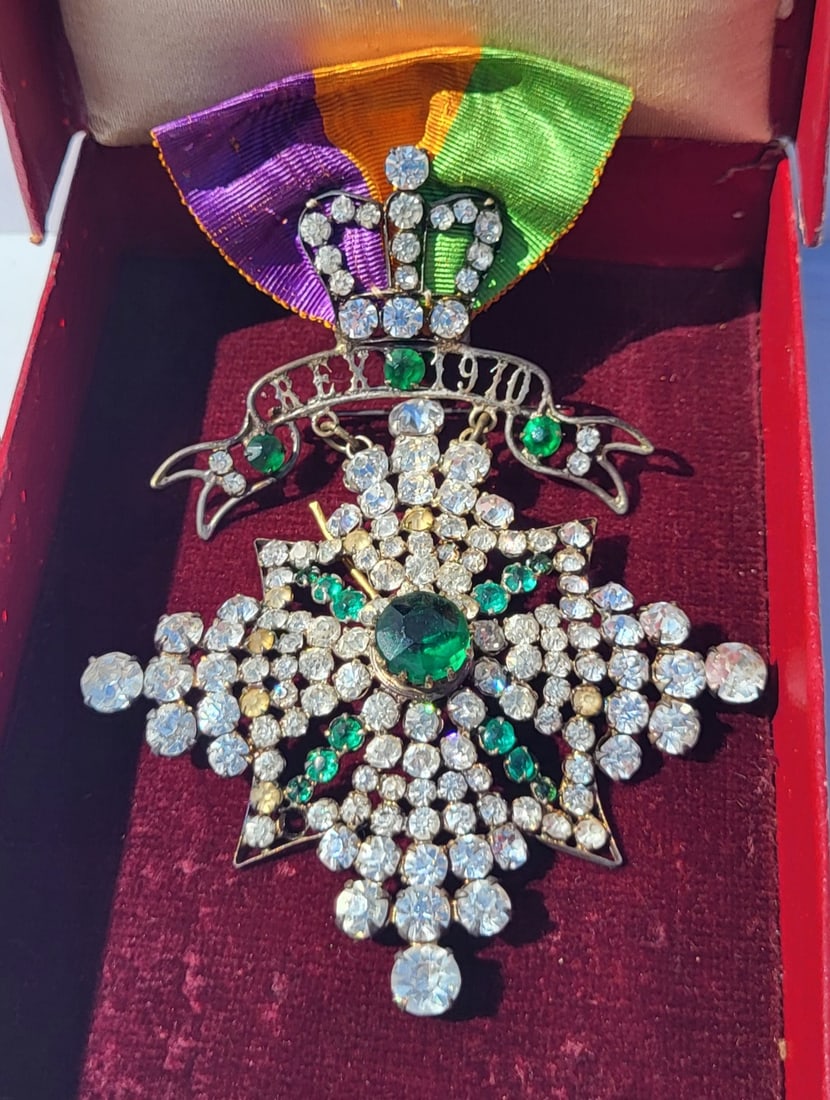 1910 Mardi Gras Krewe Of Rex Boxed Carnival Medal New Orleans Louisiana Antique Parade