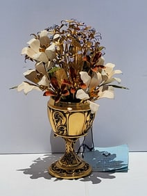 Bronze Enamel Igor Karl Faberge Imperial Russian Bouquet 1978 Franklin Mint COA
