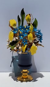 Bronze Enamel Igor Karl Faberge Imperial Russian Bouquet 1979 Franklin Mint COA