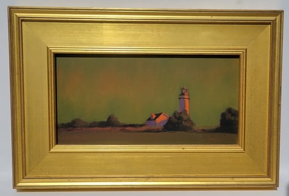 Lighthouse Dune Sunset Robert Cardinal Oil Landscape Massachusetts New York American Canadian New