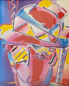 Original Peter Max Hand Painted Mixed Media Blend Signed With Park West Bar Code To Reframe