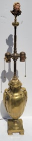 Old Signed Heavy Bronze Gilt Dore Vase Nerdmann Aeramenn Lamp Continental Neoclassical Sinuous