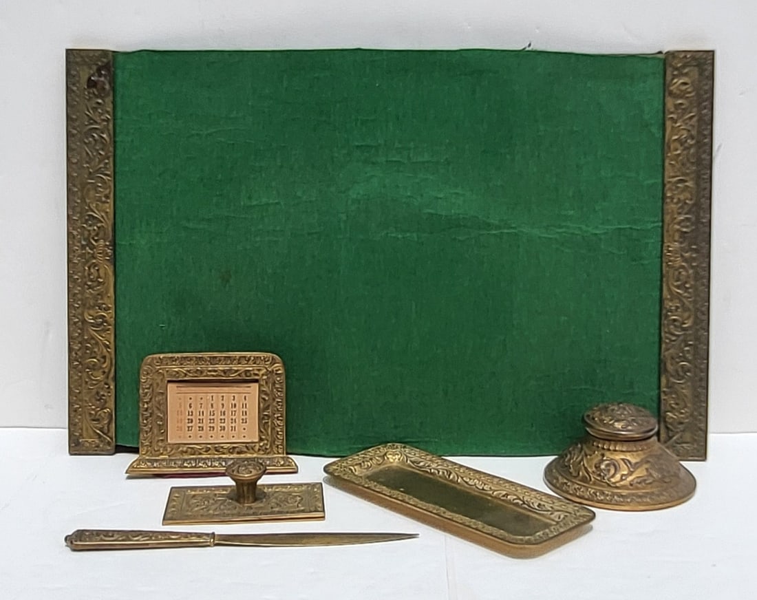 Antique Signed Marshal Field 6pc Dore Bronze Desk Set (1 of 3)