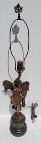 Bronze Angel Lamp After Johannes Boese Signed 15.5in Sculpture 35in Overall German Nude Statue