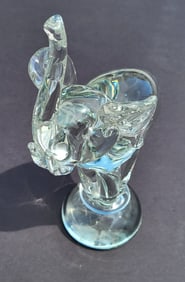 Large Murano Manner Art Glass Elephant Statue Sculpture Figure 13.375in