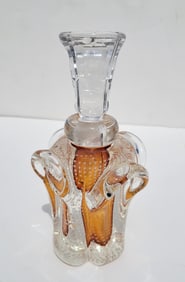Italian Murano Style Control Bubble 8 Inch Heavy Dresser Vanity Perfume Cologne Fragrance Stoppered