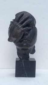 Bronze After Salvador Dali Face Palm Mask Ed500 Surrealist Inspired Statue Sculpture Figure 12in