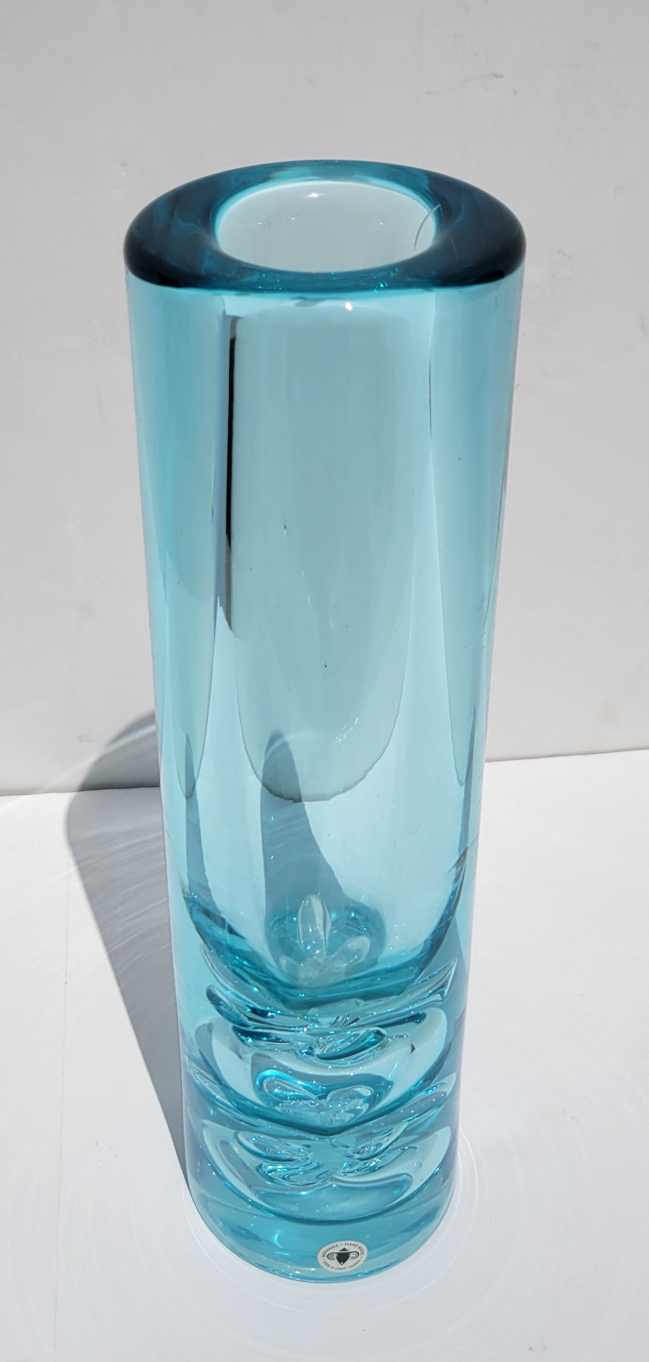 Tall Beranek Czech Art Glass 13.5in Signed Cylinder Vase (1 of 4)