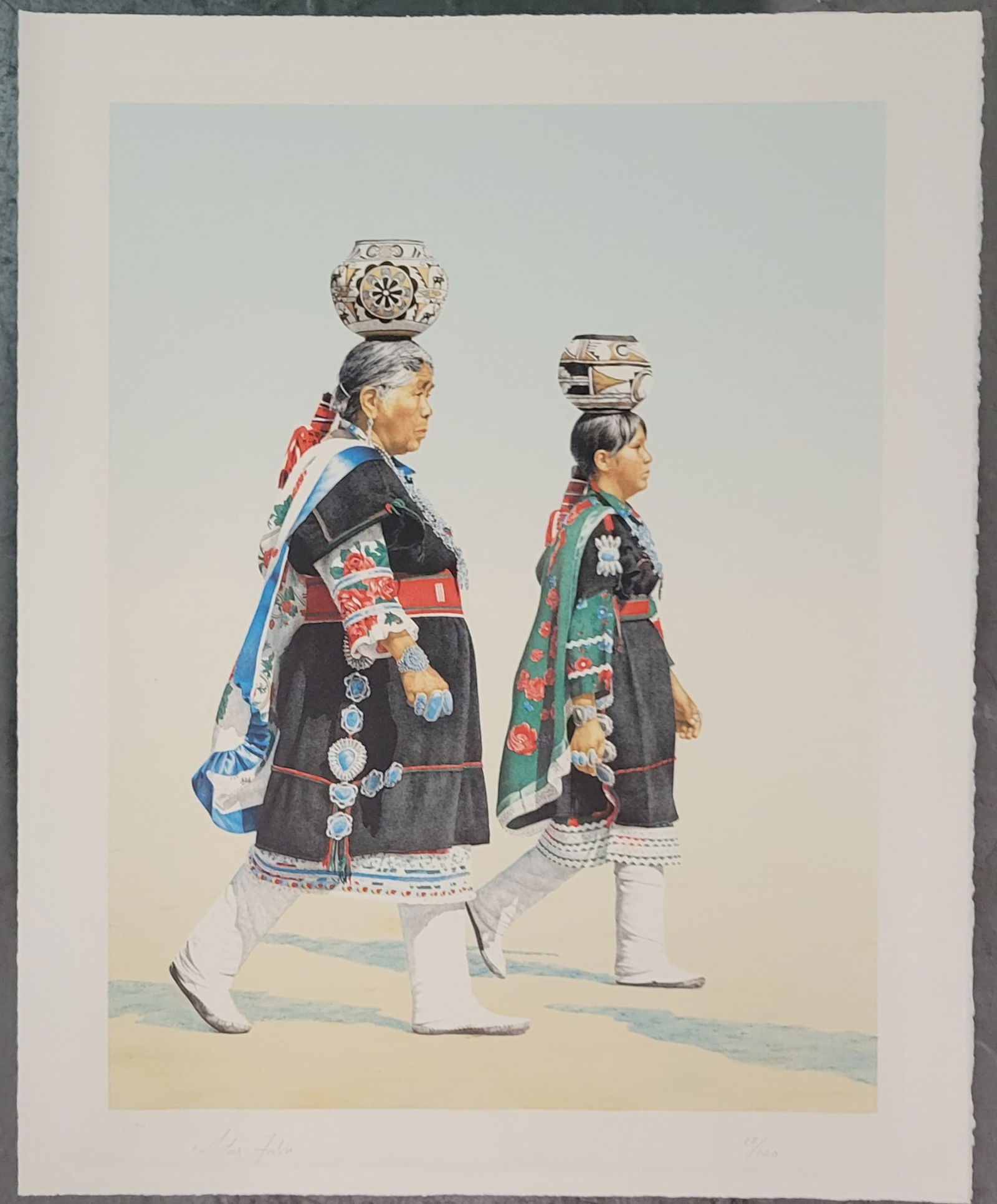 Steve Forbis Color Lithograph Native American Women With Ollas Ed120 Texas Anthropologist (1 of 2)