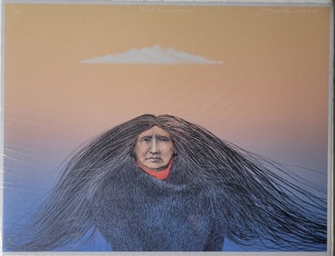 Frank Howell 1987 Lithograph Native American Cloud Dreamer Portrait Ed140 Lakota Sioux 9in x 12in