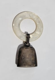 Antique Sterling Silver MOP Teething Ring