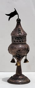 Antique Silver Spice Tower 2ozt 6.75in High