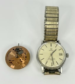 Mens Omega Vintage Seamaster 600 Watch Stainless With Extra Omega 500 17j Movement Parts