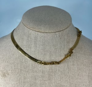 Vintage Herringbone Necklace To Fix Or Repurpose Stamped 14k Clasp 14.6dwt 22.2g