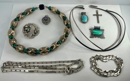 Estate Georg Jensen And 925 Sterling Silver Brooch Pendants Necklaces 8.5Tozt 260Tg Discovery Lot