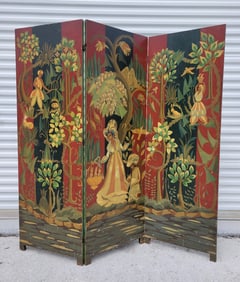 Important African American Art Deco Painting Sophia Ruth Caver 66 X 66 Inch Garden Figures 3 Panel
