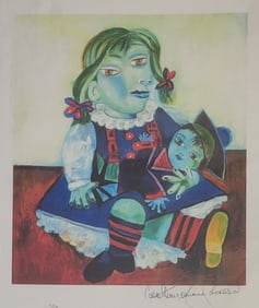 Marina Picasso Abstract Lithograph Ed500 Signed 13 X 11.15 Inches 22.1 X 15.1 Inches Sheet